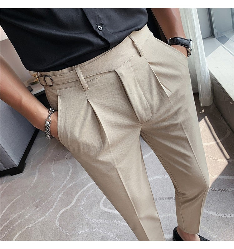 High Quality Elasticity Suit Pants Men Formal Business Office Social Dress Pants Slim Fit Casual Wedding Ankle Trousers Pantalon