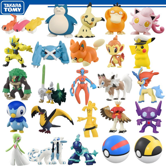Original Takara Tomy Snorlax Mimikyu Scream Tail Pikachu Figure Toys Zeraora Metagross Gholdengo Tatsugiri Sableye Model Dolls