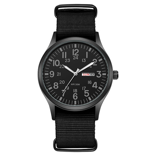 2024 TPW Field Watch Easy Reading Fabric Strap 24 Hours Display Quartz Movement