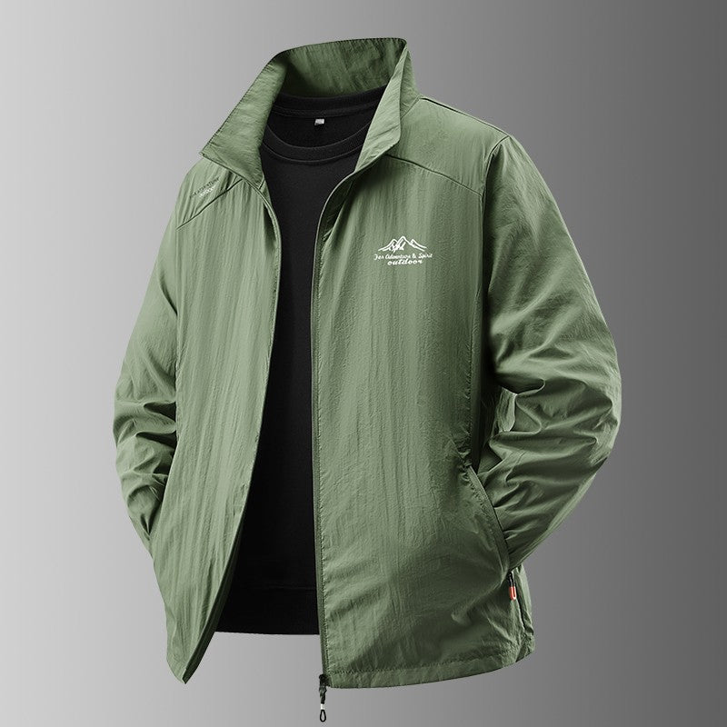 2025 Men's Summer Sun Protection Jacket Ultra-Light Thin Skin-Friendly Breathable UV Proof Fishing Ice Silk Sunscreen Coat