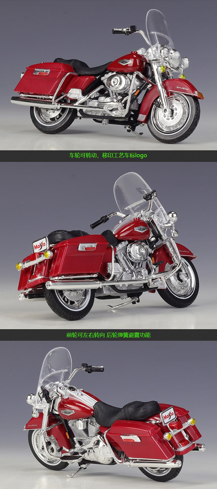 Maisto 1:18 Harley Road King 1999 FLHR Road King Imitação Liga Modelo de Motocicleta com Base Coleção de Presente de Brinquedo para Exibição