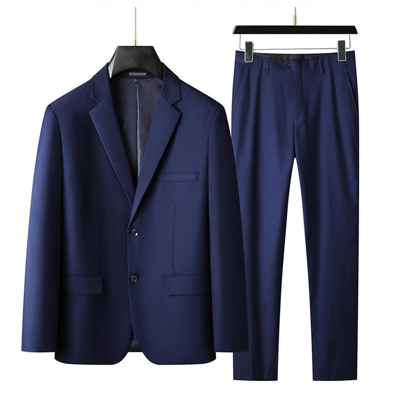 Men's 2025 Business Casual Suit And Trousers Two-Piece Set Large Size XL-9XL Handsome Solid Color All-In-One Wedding Dress