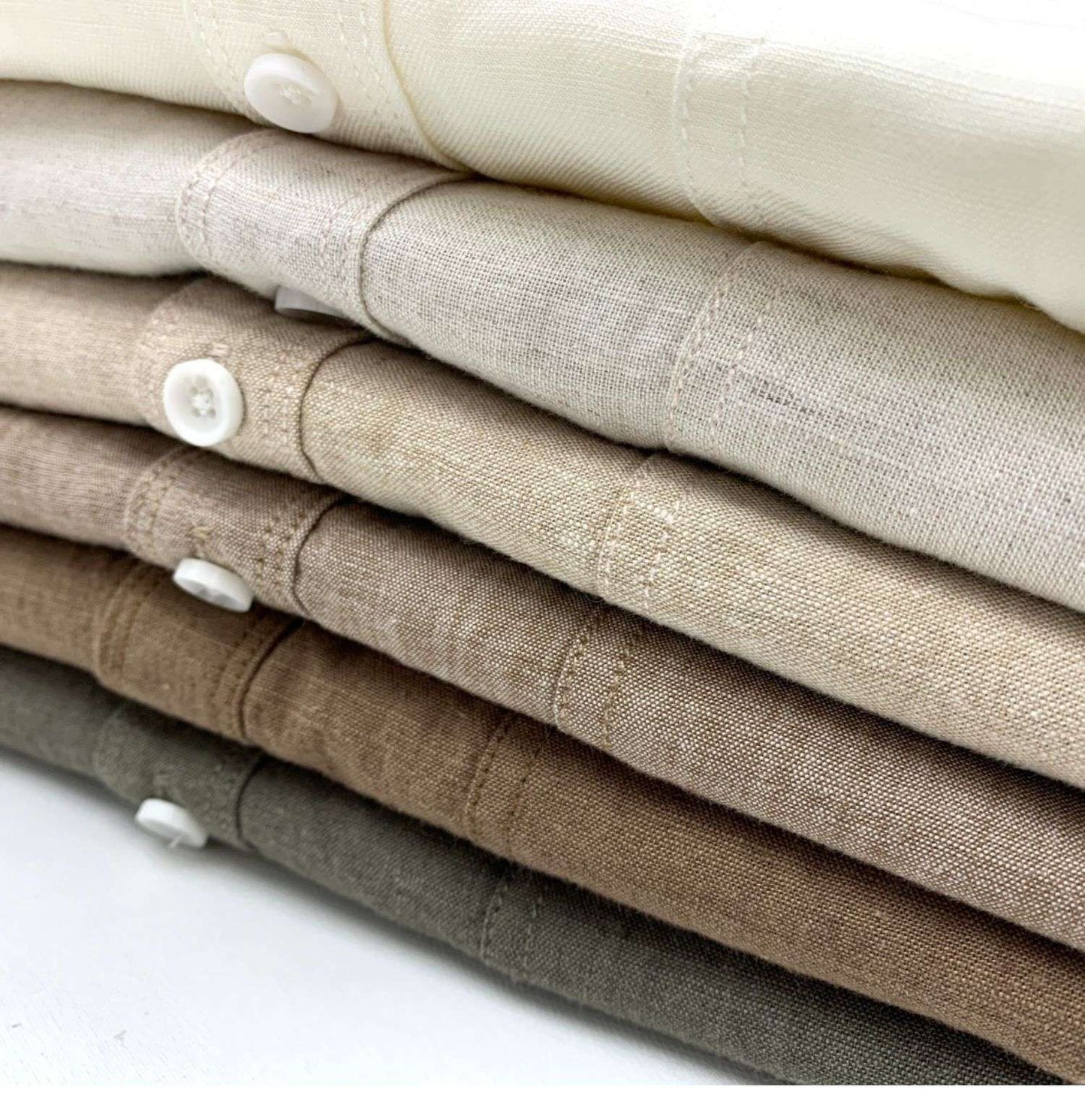 Sold Color Mens Cotton Linen Shirts Harajuku Casual Simple Comfortable Long Sleeve Loose Buttons Blouses Shirt With Chest Pocket