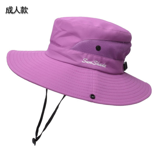 Women Ponytail Fisherman Hat Waterproof Sun Cap Pure Color Outdoor Travel Fishing Climbing Hiking Large Brim Bucket Hat undefine