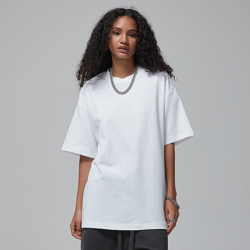 100 Heavy Weight Cotton T shirt For Men Women,Short Sleeve Plain Tops,Solid Oversized Tee Shirts,Quality Clothing 6.8oz 230gsm