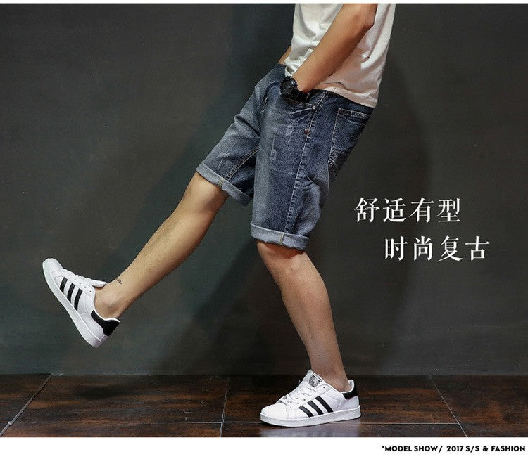 Men Gray Denim Shorts Jeans Pants Good Quality Men Cotton Knee Length Short Jeans New Summer Male Large Size Denim Shorts 42
