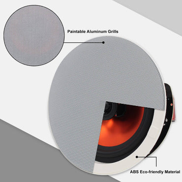 Herdio 2PCS 6.5 Inch Home Audio 300W Ceiling Bluetooth Speaker Home Recessed Speaker System For Indoor Kitchen Bedroom Bathroom