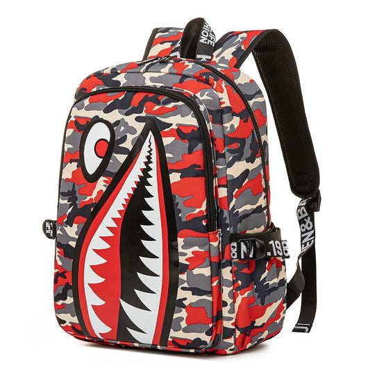 Personalized Shark Pattern Boys Backpack Waterproof Oxford Cloth Large Capacity Children's Casual Schoolbag Children's Gift