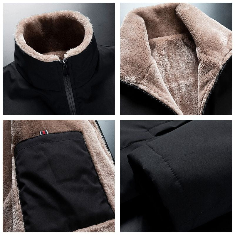 Men 2025 Winter Windproof Warm Thick Fleece Jacket Men Fashion Casual Coat Men Autumn Brand Outwear Outdoor Classic Jacket Men