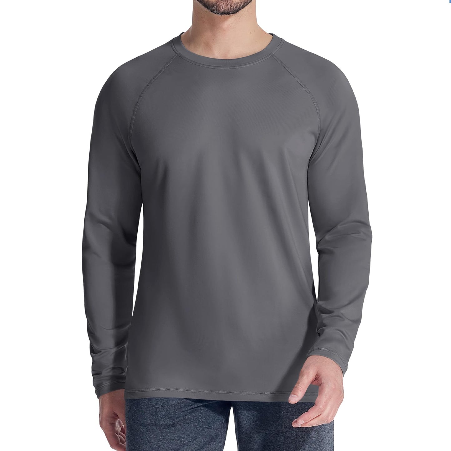 TACVASEN Fleece Lined T-shirts Mens Thermal Long Sleeve T Shirts Winter Autumn Athletic Workout Base Layer Pullover Tops Male