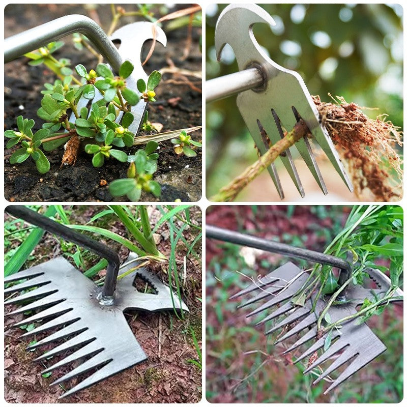 Manganese Steel Weeding Rake Double-end Rake Shovel Multi-purpose Digging Vegetables Loosen Soil Gardening Planting Hand Tools