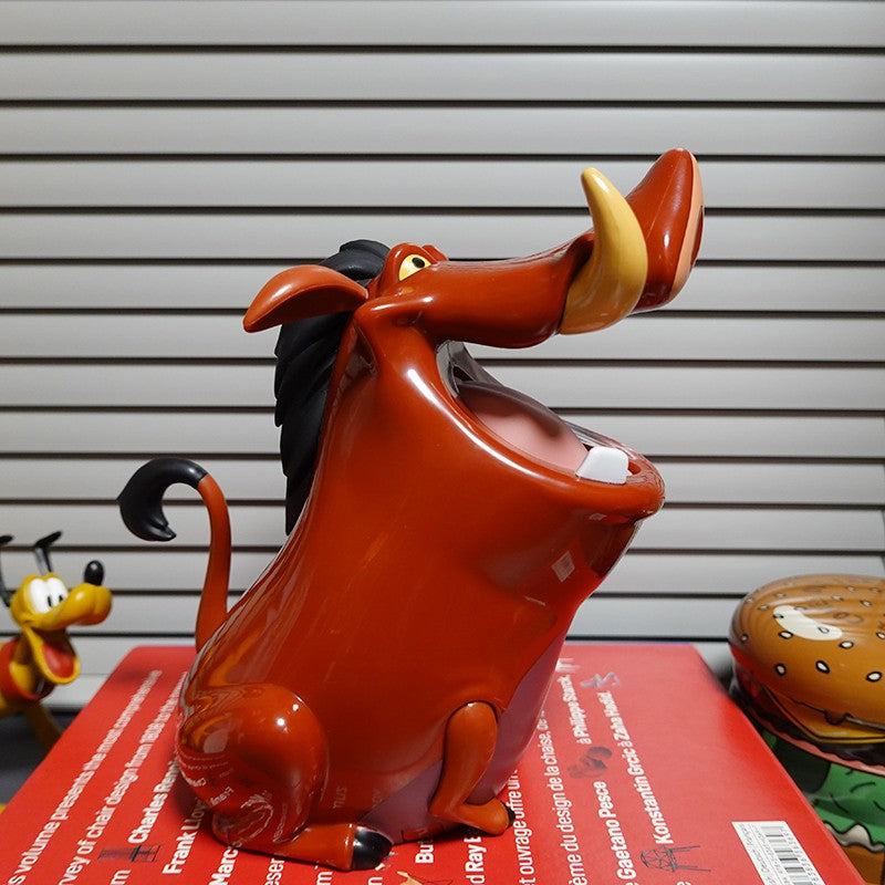 Disney Anime The Lion King Funny Pumbaa Action Figure Toy Birthday Gifts for Kids Big Size 19cm Plastic Figure Doll
