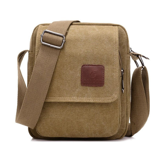 Vintage Canvas Men Crossbody Bag Anti-theft Large Capacity Outdoor Small Bag Wear-resistant Business Cashier Wallet Shoulder Bag