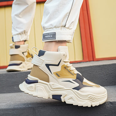 Fashion Thick Soled Men's Sneakers Height Increasing Shoes Casual Sports Shoes Versatile Men's Shoes Platform Skateboard Shoes