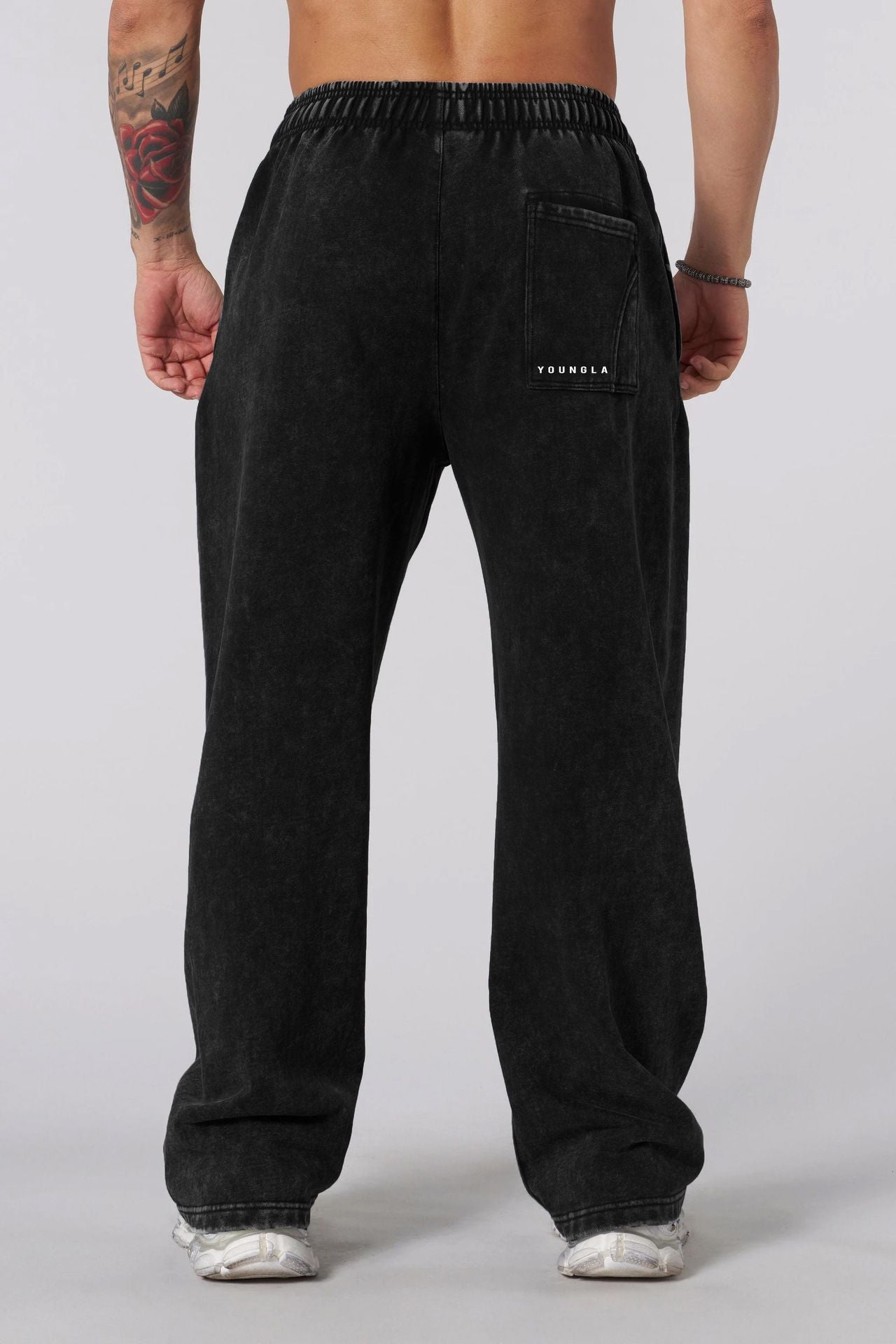 2025 YOUNGLA New American-style men's sports pants jogging muscle fitness casual pants loose straight-leg pants