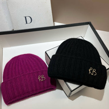 Women Ribbed Stretch Knit Beanie Soft Slouchy Wool Hat Extreme Cold Weather Warm Ear Protection Winter Fashion Cap