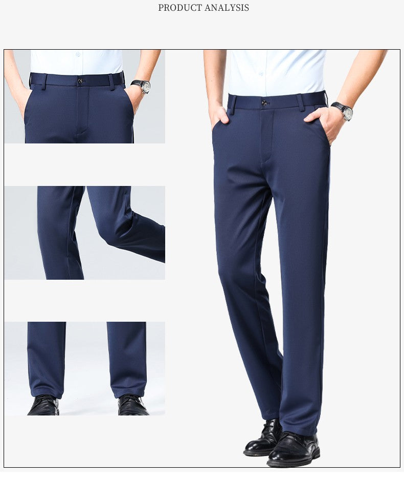 Spring Summer Mens Stretch Casual Pants Classic Business Dress Pants Khaki Suit Pants Formal Dress Pants Male Black Trousers