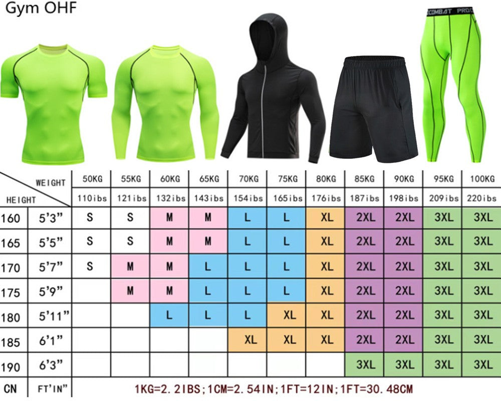 Thermal Man Underwear Set Spi/Der Compression T Shirt Leggings Yoga Sets Fitness