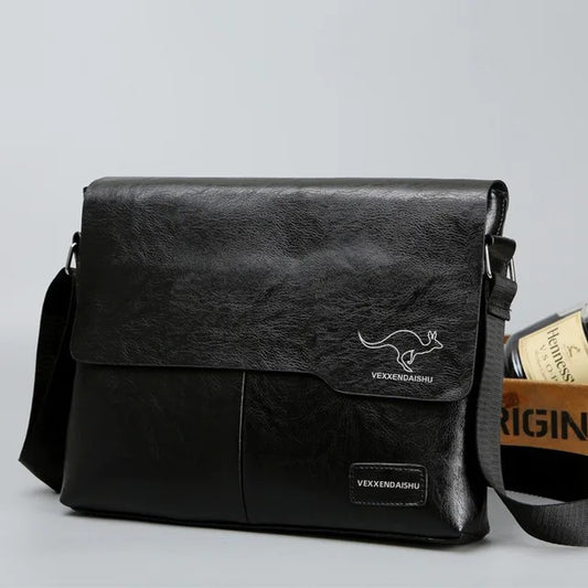 Business Shoulder Bag For IPAD PU Leather Business Handbag Men Messenger Bag Large Side Sling Bag Fashion Man Crossbody Bag