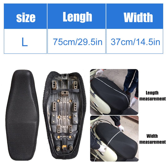 AUTCOAT 1Pcs Breathable 3D Mesh Motorcycle Moped Motorbike Scooter Seat Covers Cushion Anti-Slip Cover S-6XL