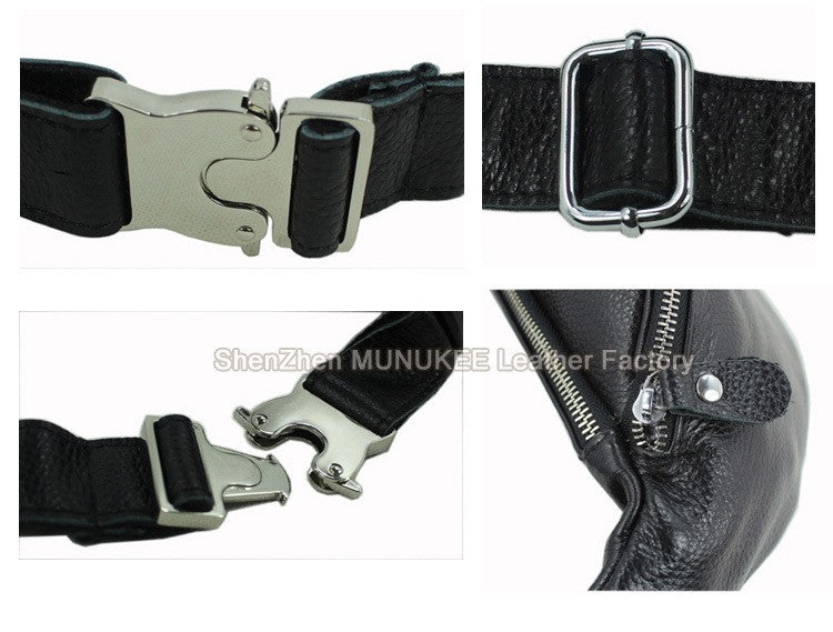 Fashion Genuine Leather waist bag for men fanny pack Leather belt bag waist pack bum bag money belt waist pouch molle pochete