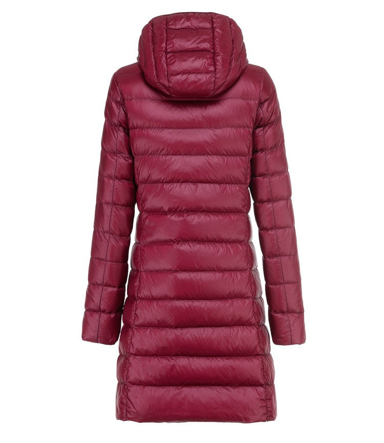 5XL 4XL Plus Long Down Jacket Women Winter Ultra Light Down Jacket Women With Hooded Down Coat Female Hat Detachable