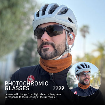 SCVCN Outdoor Photochromic Sunglasses Bicycle Cycling Glasses Women Sports UV400 Mtb Driving Bike Glasses Men Tactical Goggles