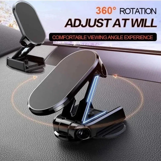 Car Mobile Phone Holder Folding Magnet Cell Phone Stand in Car GPS Support For iPhone Xiaomi 360° Rotatable Mount