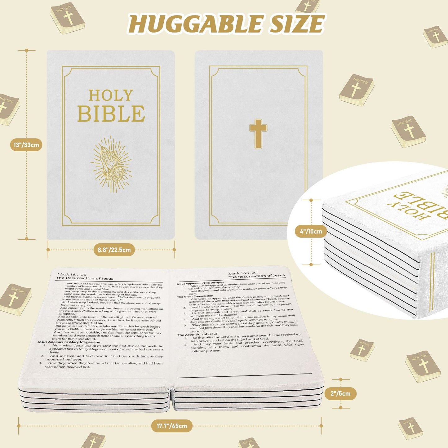 Mark 16 White Cutest Bible Memory Foam Pillow with Bible Throw Pillow Learn the valuable lesson Learn the valuable lesson