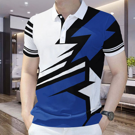 2025 Colorful 3D Printed Stripes Pattern Men's Polo Shirt For Men Short Sleeve Tees Summer Sport Lapel Tops Oversized T-Shirts