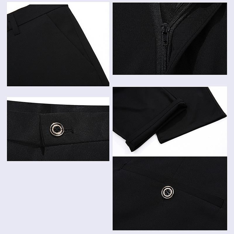 Plus Size 48 50 52 Mens Black Long Pants Casual Business Suit Pants
