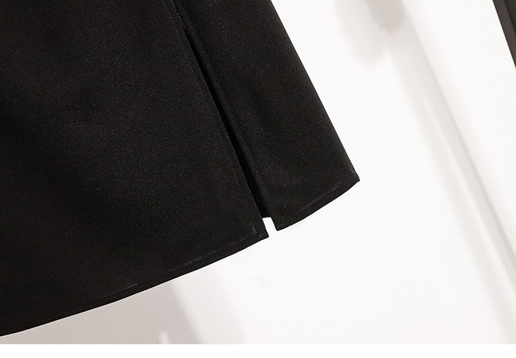 Autumn Winter Mid-Length A-Line Skirt 2025 Plus Size Elegant Asymmetrical Slit Skirts Women's High Waist Oversized Suit Skirts