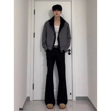 Cleanfit Extended Length Men's Jeans High Waist Slim Straight Leg Micro Flared Pants Bla Knife Faionable Tall Size