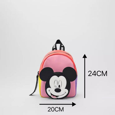 2023 New Children's Bag Disney Donald Duck Mickey Mouse Cartoon Print Kids' Backpack Nylon Skin Contrasting Colors Schoolbags