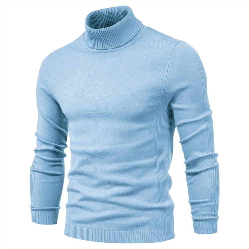 2021 New Winter Men Turtleneck Sweater Casual Solid Color Warm Pullover High Quality Slim High Neck Long Sleeve Sweater Men