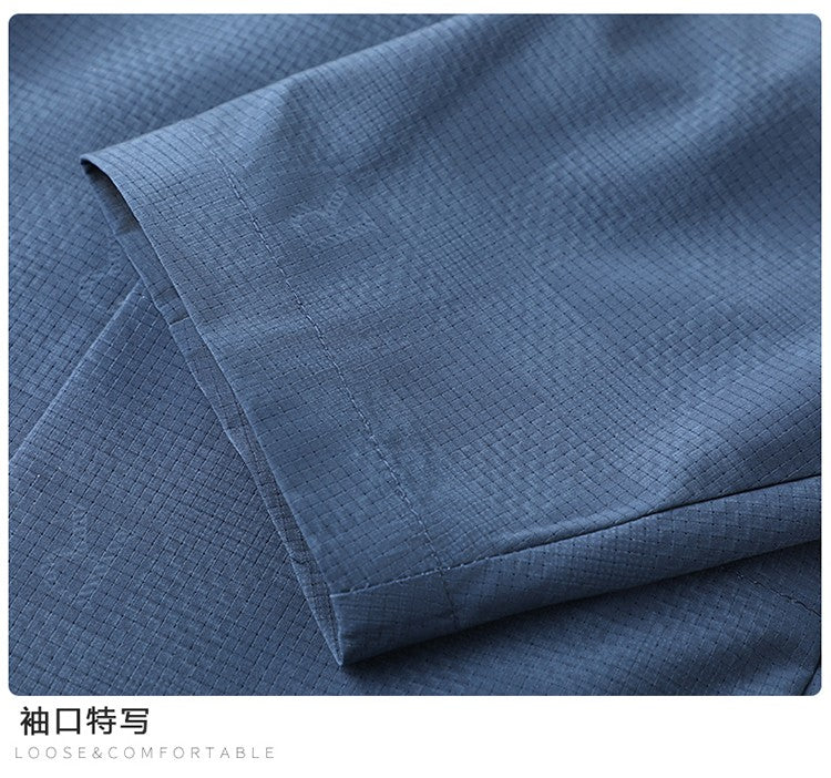 Large Size Thin Ice Silk Suit High Elastic Lightweight Breathable Casual Sun-Protective Smooth Light Luxury Jacket