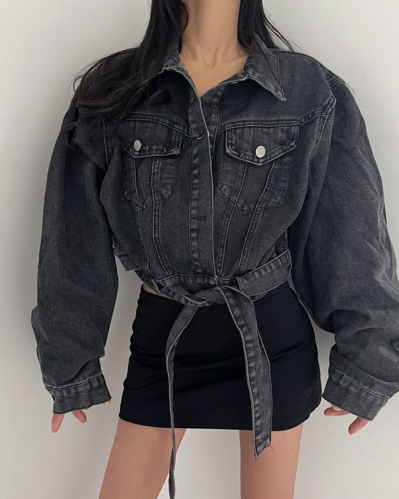 2 colors Women's casual Jean Coats 2025 Spring Women Denim Jacket Long Sleeve cropped Female Girls streetwear(N2418)