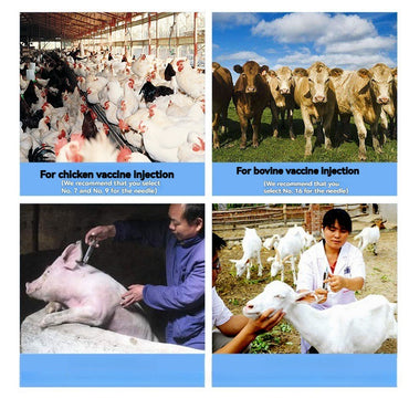 Seringa de aço inoxidável para animais, pistola de injeção de vacina de alta qualidade para porcos, vacas e ovelhas, seringa específica veterinária