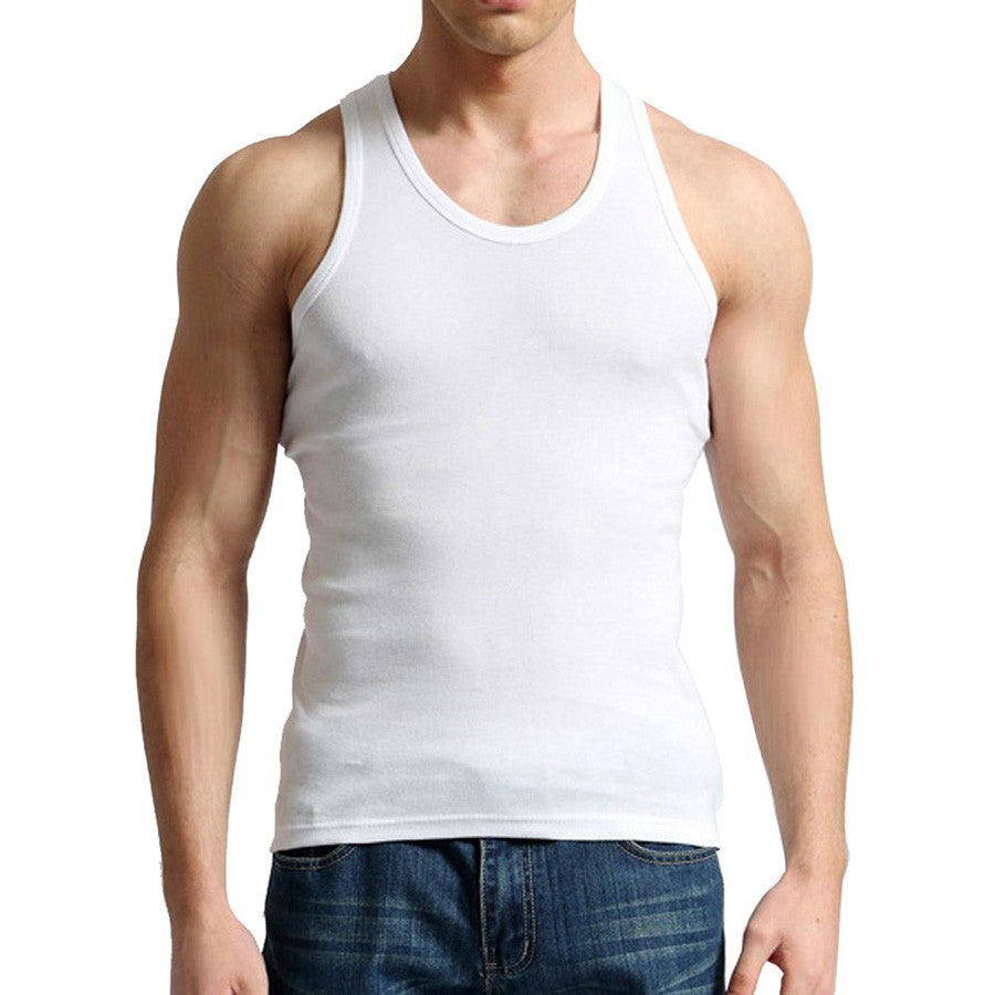 Tank Tops Men Fitness Cool Summer 100% Cotton Vest Male Sleeveless Tops Gym Slim Casual Undershirt Mens Gift 9 Colors 1PCS