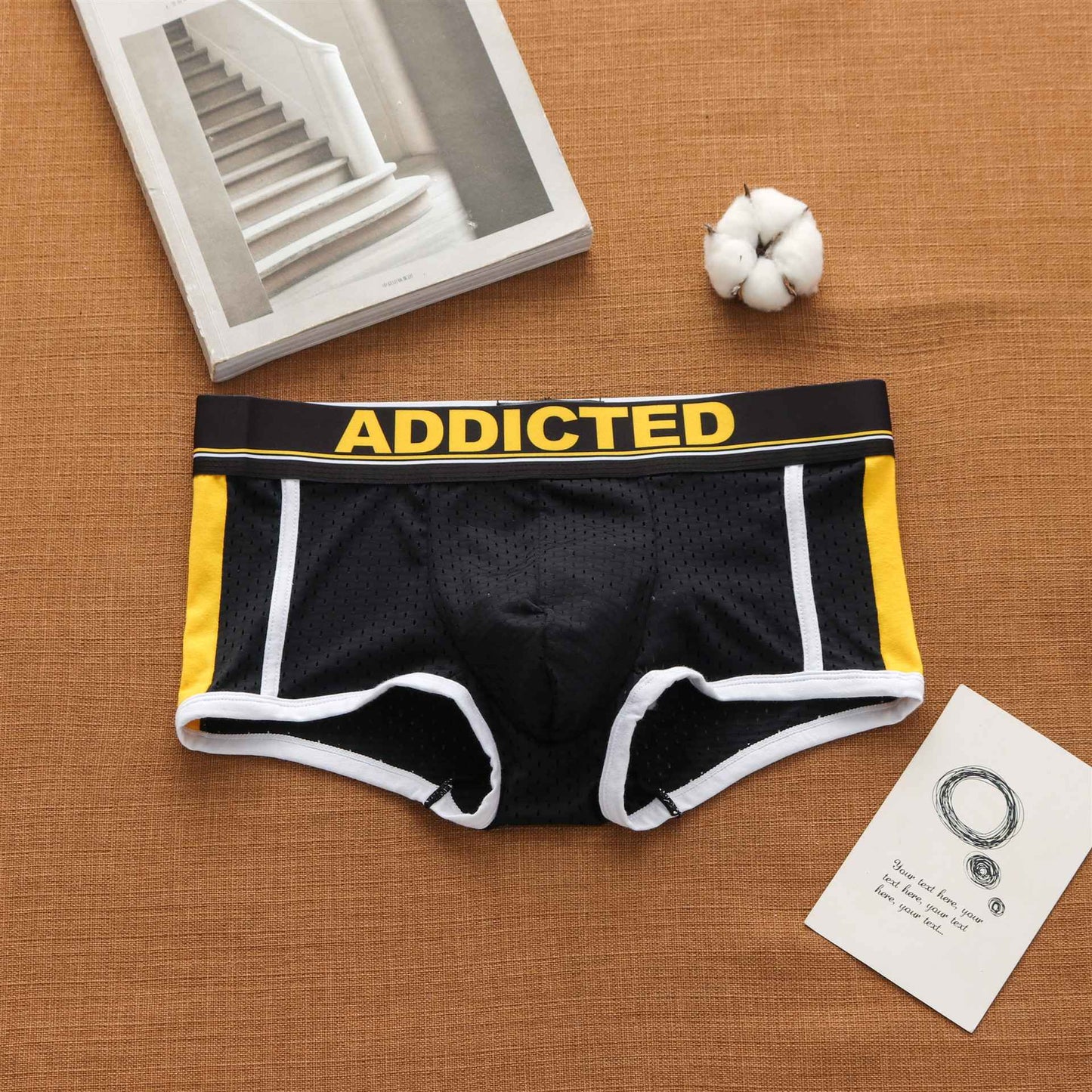 Men's panties, low rise breathable ice silk mesh comfortable tide boxers