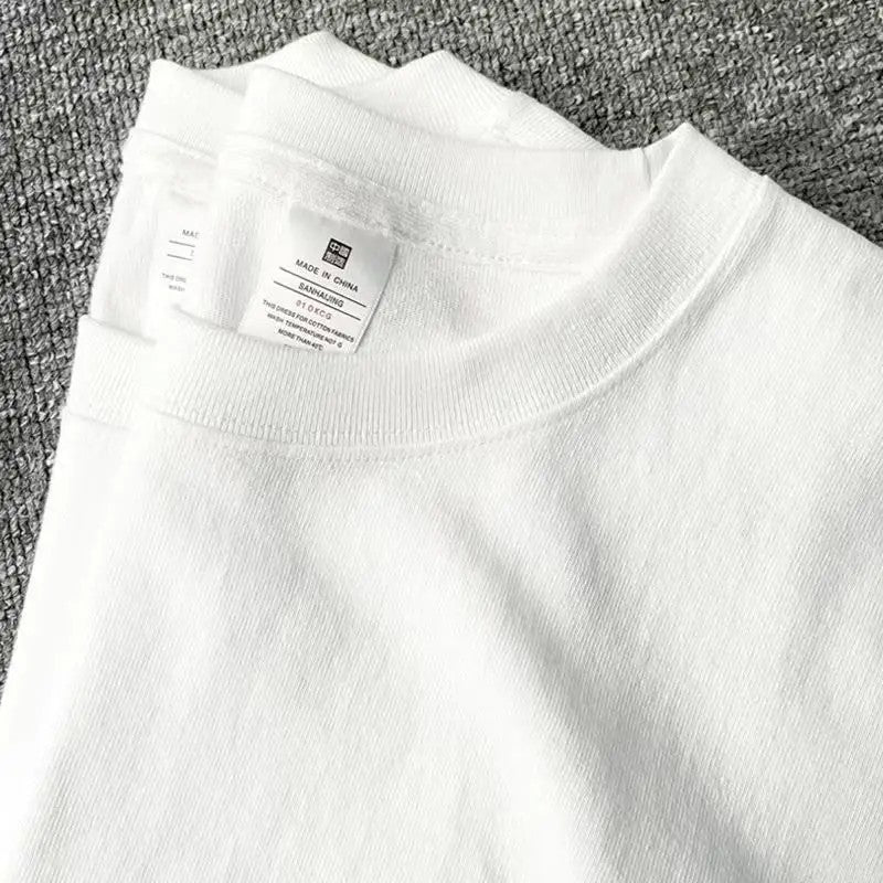 Cotton Solid Color Long-sleeved T-shirt Spring Autumn O-neck Bottoming Tops Men Women Purple Heavy Casual T-shirts for Couples