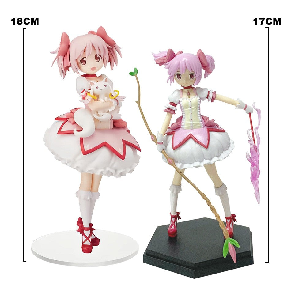 Puella Magi Madoka Magica Kaname Madoka Modelos de Personagens de Anime Estatuetas Enfeites de Mesa Requintada Coleção de Brinquedos Presentes Otaku