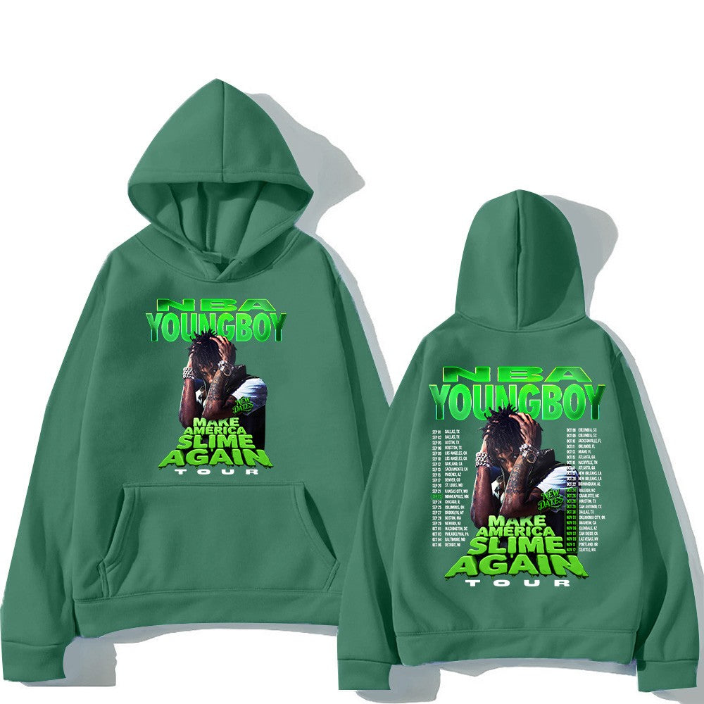 "YoungBoy Never Broke Again Tour 2025" Singer pattern printed men's hoodie fashionable casual hoodie High-quality hoodie