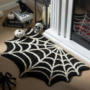 Trendy Crystal Velvet Halloween Door Mat Ghost Pumpkin Absorbent Floor Mat Wear-resistant Non-slip Ghost Rug for Halloween