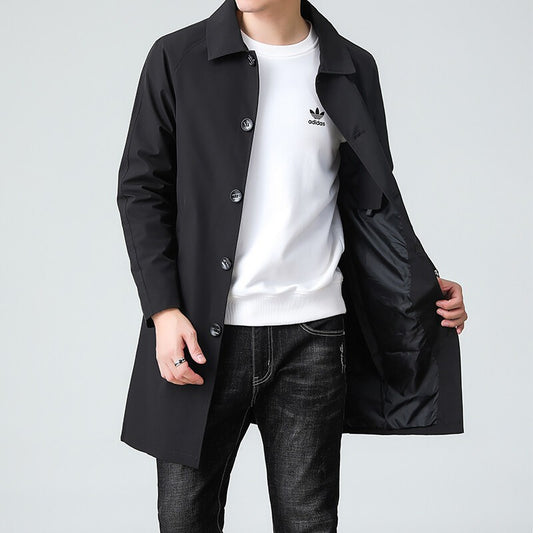 Top Quality Korean New Brand Casual Fashion Long Men Trench Coat Windbreaker Overcoat Slim Fit Long Jacket Men Clothing