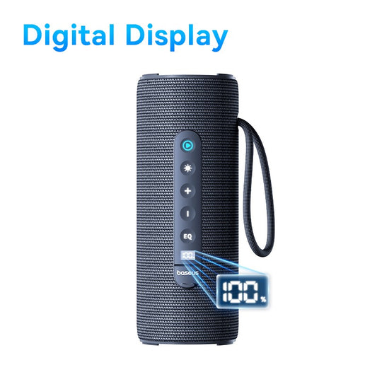 Baseus AeQur 30 Air Portable Wireless Speaker Bluetooth 5.3 TWS Pairing Digital Display 15H Audio Playback Camping Soundbox IPX5
