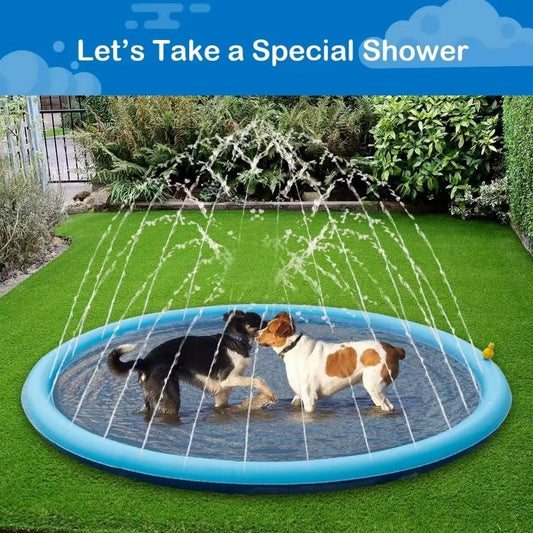 Piscina Inflável para Cães Tapete Aspersor para Cães Tapete de Resfriamento para Cães Brinquedo Interativo para Cães Chafariz Almofada de Aspersão para Animais de Estimação