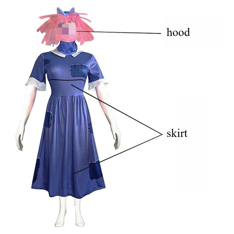 Circus Pomni Cosplay Costume with Hat Gloves Halloween Costumes Carnival Outfits(SIZE 140cm-180cm)