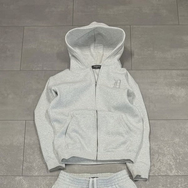 New embroidered retro pattern zipper hoodie Y2K men clothing Harajuku women clothing casual sweatpants couple suit tracksuit