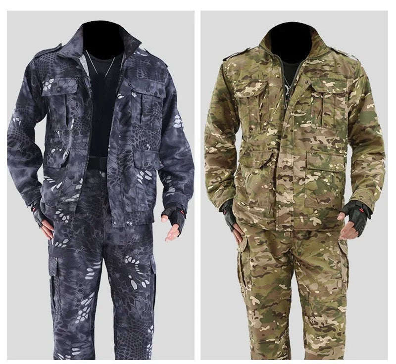 Black Python Pattern Wear-resistant Overalls Labor Insurance Cloth Uniform Men's Soft Tracksuit Outdoor Suit
